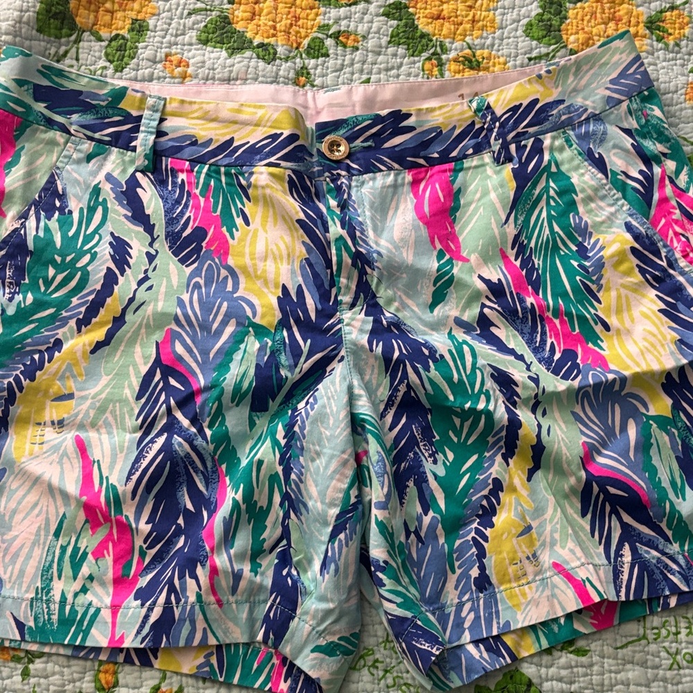 Lilly Pulitzer Colorful Feather Print Shorts